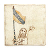 Tapestry Lion holding a flag (Handmade Tile)