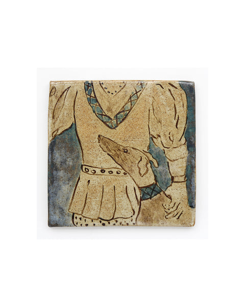 Tapestry Master and Hound II (Handmade Tile)