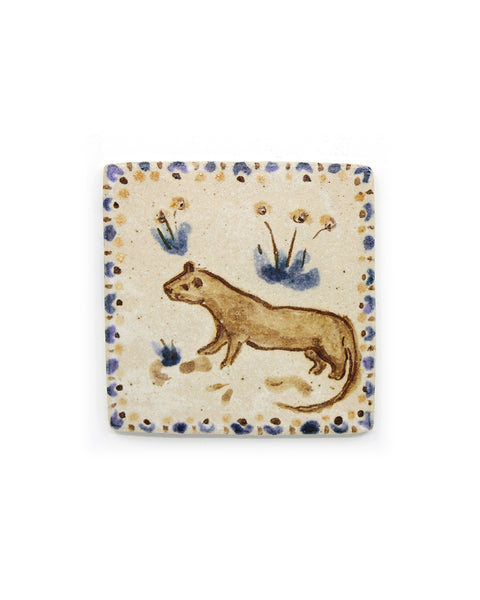Tapestry Otter & Flowers (Handmade Tile)