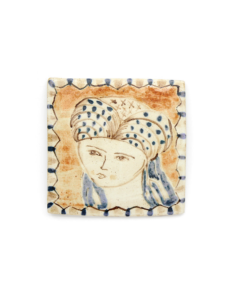 Tapestry Portrait of a Lady II (Handmade Tile)