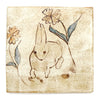 Tapestry Rabbit with Flowers (Handmade Tile)
