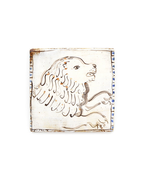 Tapestry Rearing Lion (Handmade Tile)
