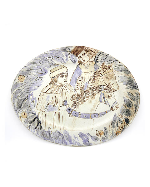 Tapestry Riders on Horses (Handmade Plate)