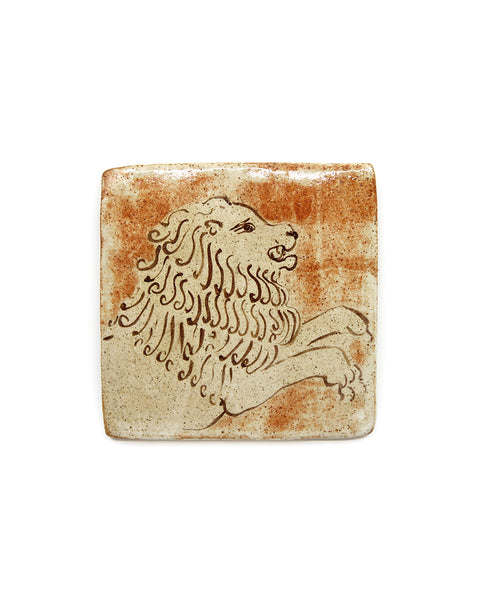 Tapestry Snarling Lion (Handmade Tile)