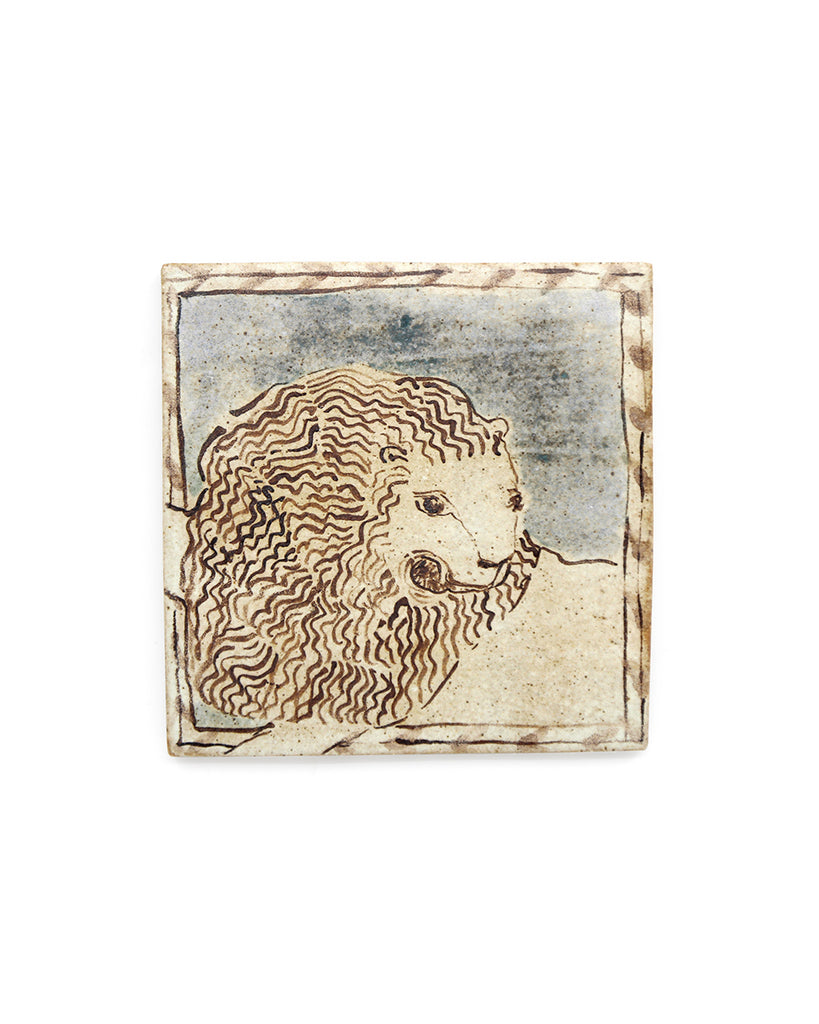 Tapestry Snarling Lion (Handmade Tile)