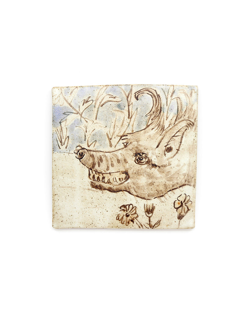 Tapestry Snarling Wolf (Handmade Tile)