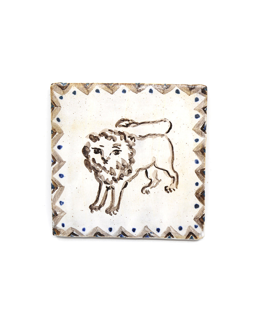 Tapestry Standing Lion (Handmade Tile)