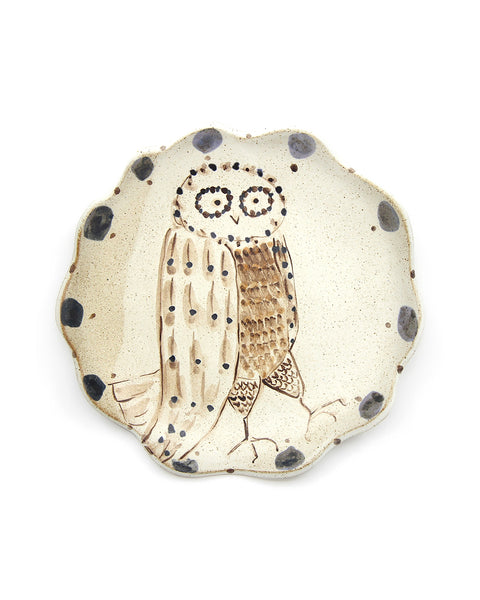 Tapestry Standing Owl I (Handmade Plate)