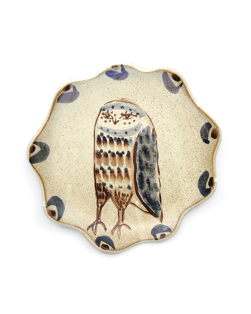 Tapestry Standing Owl II (Handmade Plate)