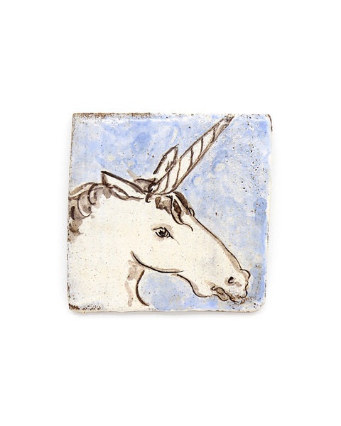 Tapestry Startled Unicorn (Handmade Tile)