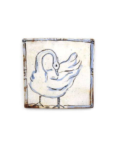 Tapestry Swan I (Handmade Tile)