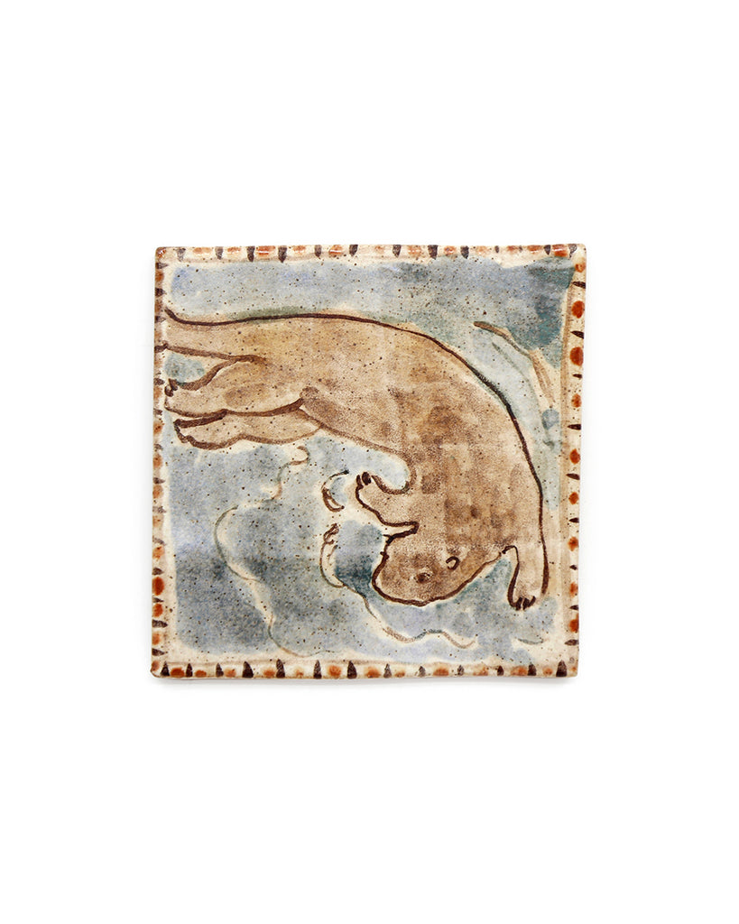 Tapestry Swimming Otter (Handmade Tile)