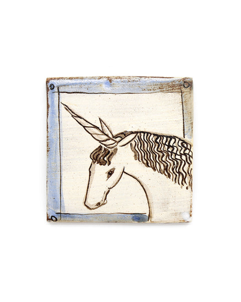 Tapestry Unicorn Portrait (Handmade Tile)