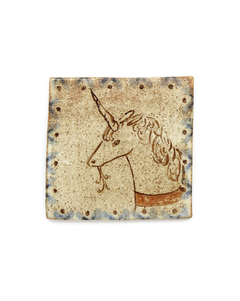 Tapestry Unicorn Portrait II (Handmade Tile)