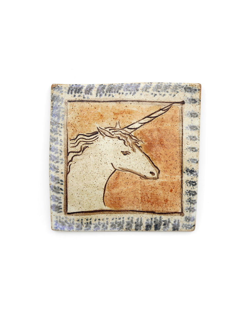 Tapestry Unicorn Portrait III (Handmade Tile)