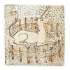 Tapestry Unicorn rests in a garden (Handmade Tile)