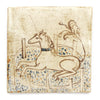 Tapestry Unicorn rests in a garden II (Handmade Tile)