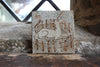 Tapestry Unicorn rests in a garden (Handmade Tile)