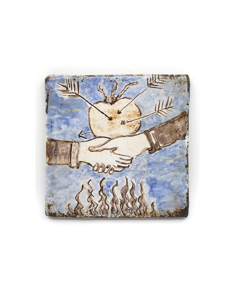 Tapestry Handshake (Handmade Tile)
