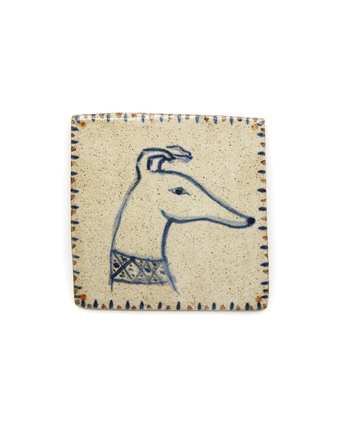 Tapestry Hound Head I (Handmade Tile)