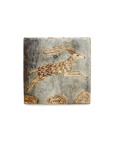 Tapestry Leaping Ram (Handmade Tile)