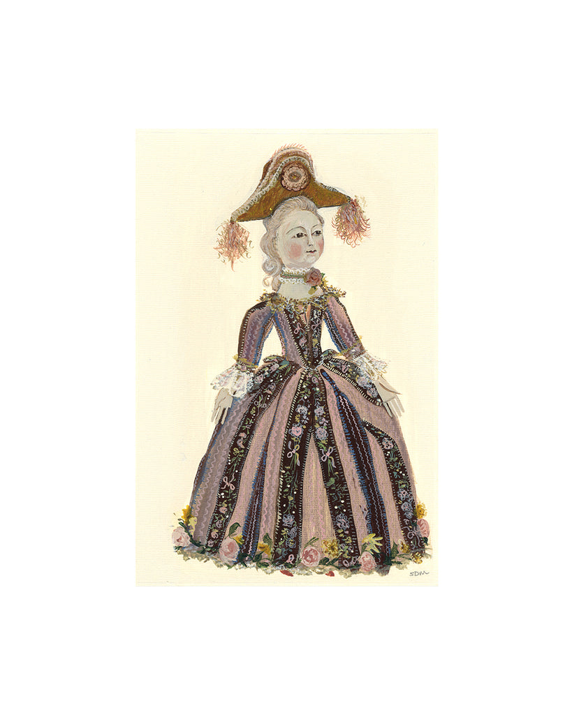 Tassel Hat Doll (Original Framed Painting)