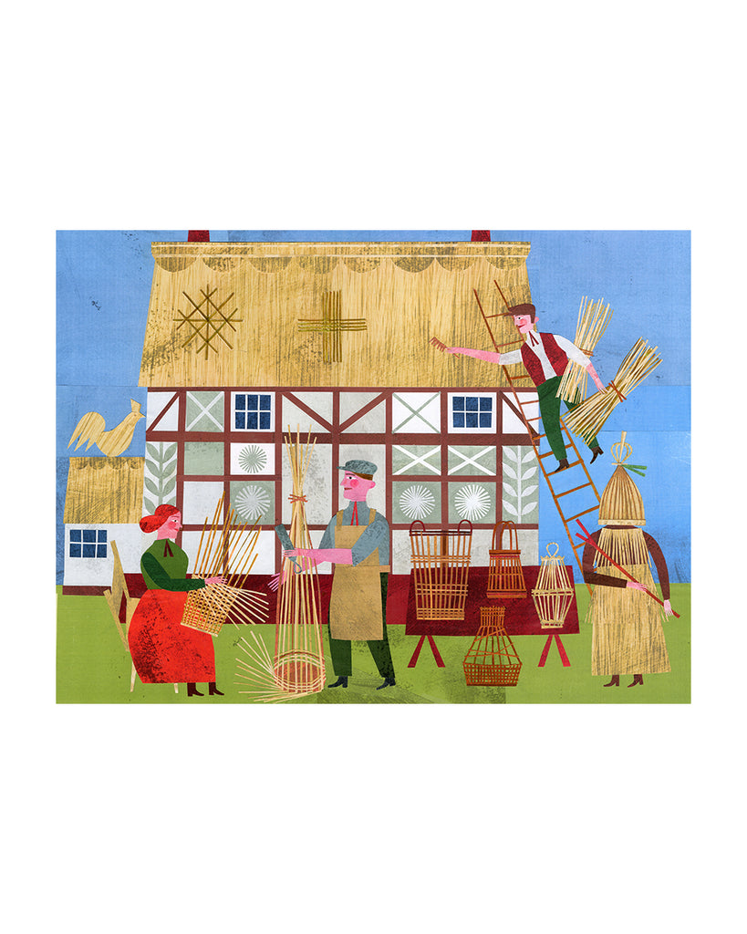 The Basket Weavers (Original Framed Collage)