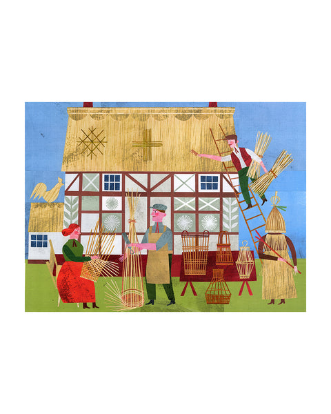 The Basket Weavers (Original Framed Collage)