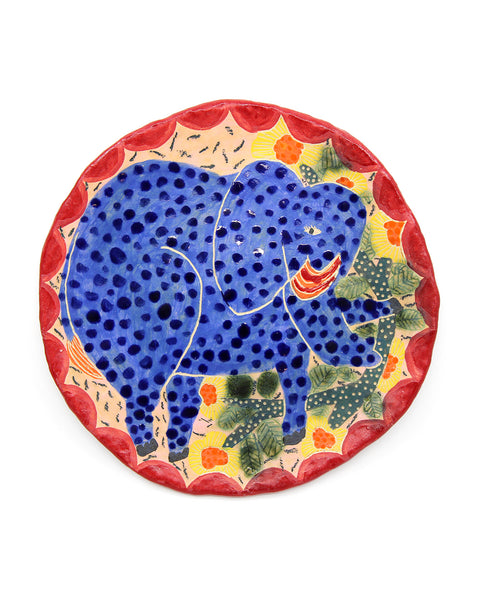 The Blue Elephant's Garden (Handmade Plate)