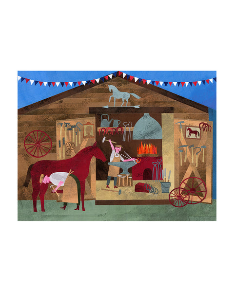 The Farrier (Original Framed Collage)
