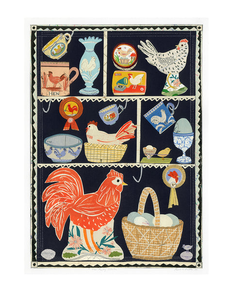 The Poultry Collector (Original Collage Framed)