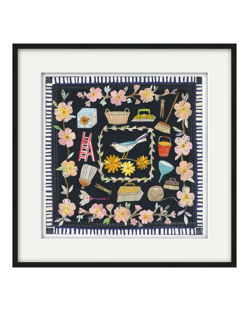 The Quilt of Cleaning (Original Collage Framed)