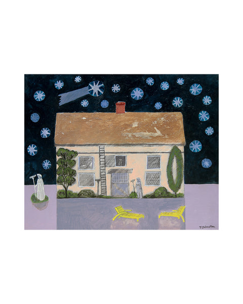 The Stargazer's Cottage (Original Framed Painting)
