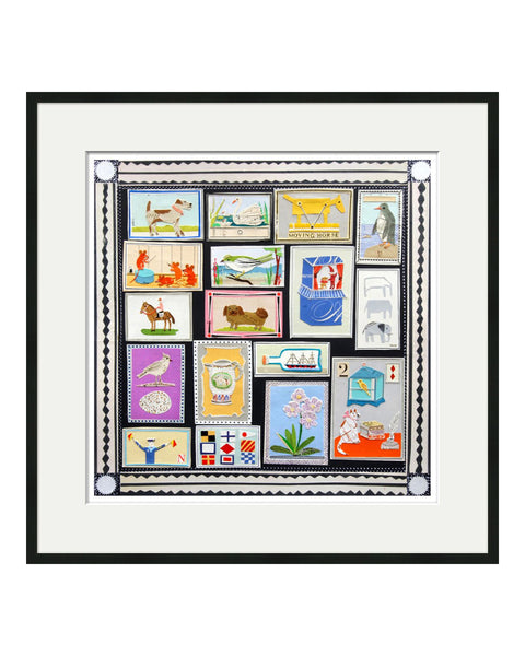 The Quilt of Cartophily (Original Collage Framed)