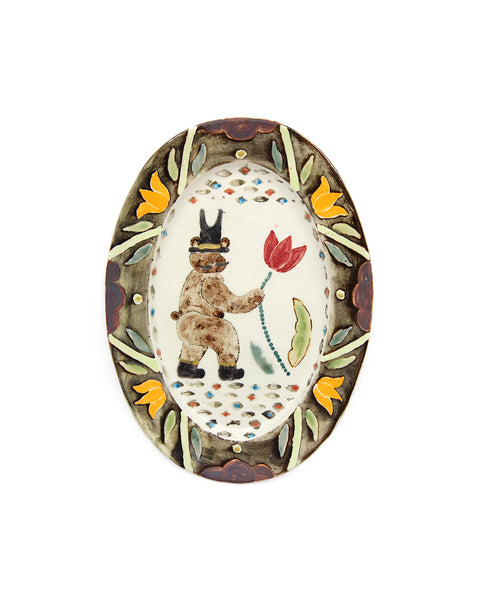Tulips & Bears (Handmade Plate)