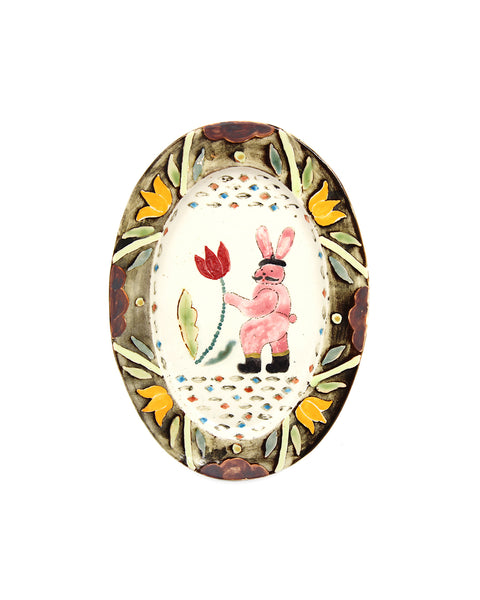 Tulips & Rabbits (Handmade Plate)