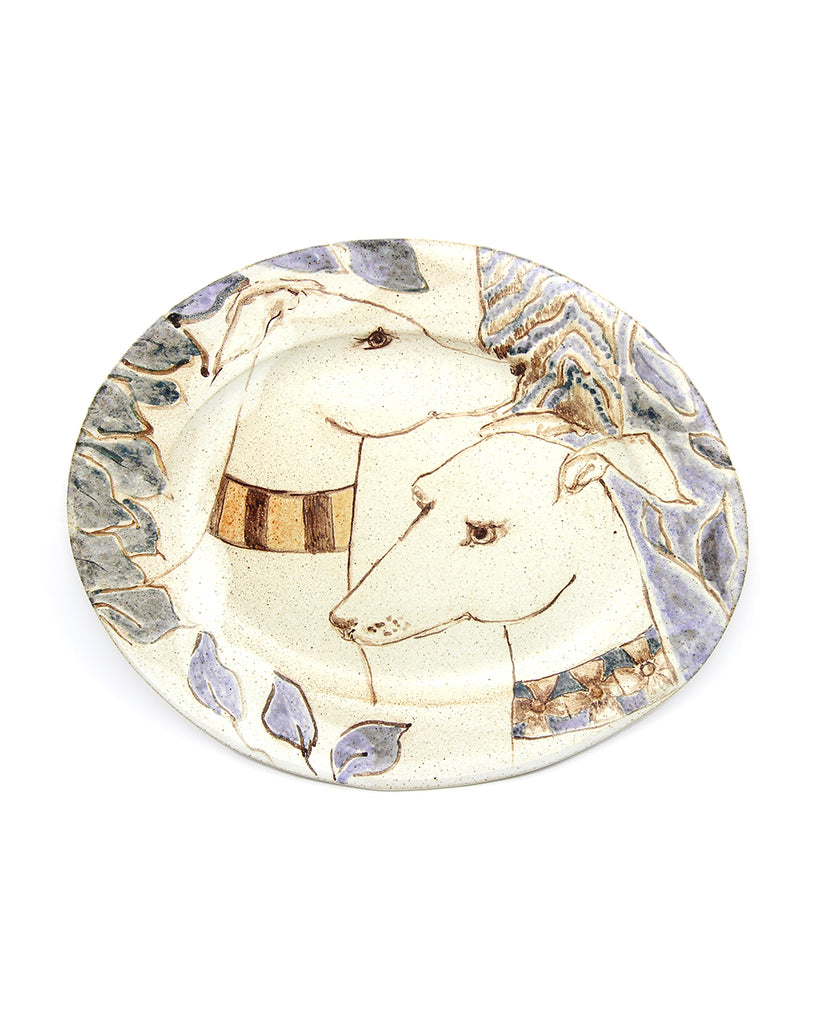 Two Tapestry Hounds (Handmade Plate)