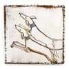 Two Tapestry Leaping Hounds (Handmade Tile)