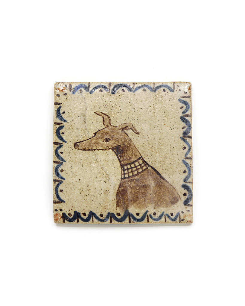 Waiting Hound (Handmade Tile)