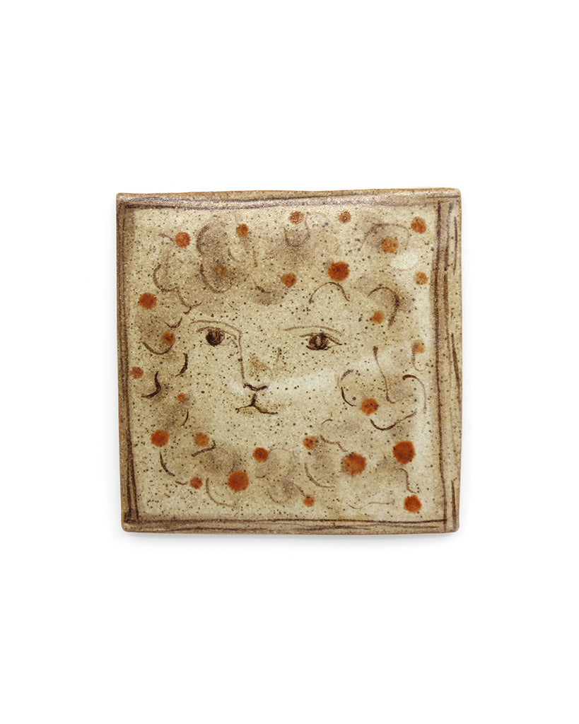 Whimsical Medieval Lion III (Handmade Tile)