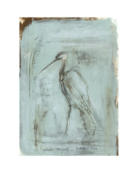 White Egret (Original Framed Painting)