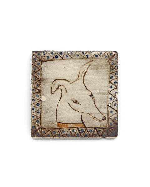 White Whippet I (Handmade Tile)