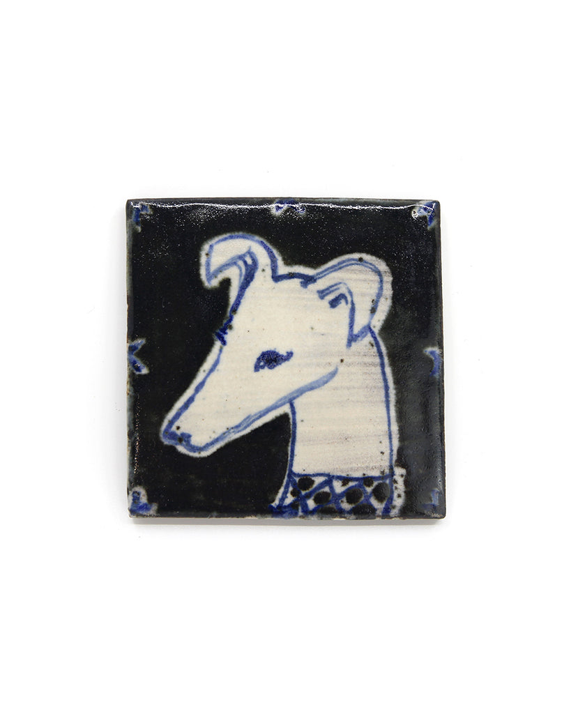 White Whippet II (Handmade Tile)