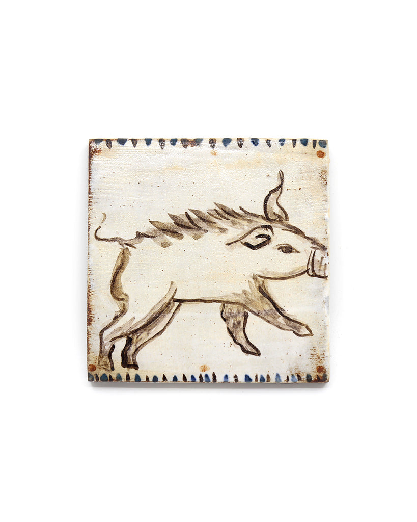 White Boar (Handmade Tile)