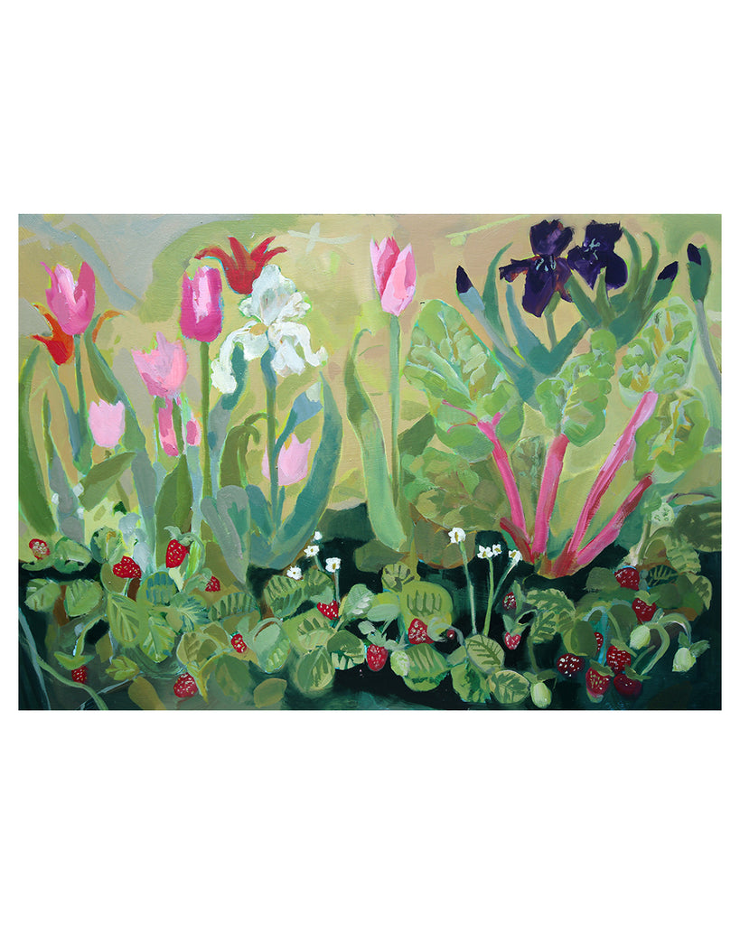 Wild Strawberry Potager (Original Oil Painting)