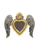 Tin Decoration Winged Crown Heart