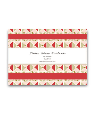 Paper Chain Garland Kit: Old Flag (Sage & Pink)