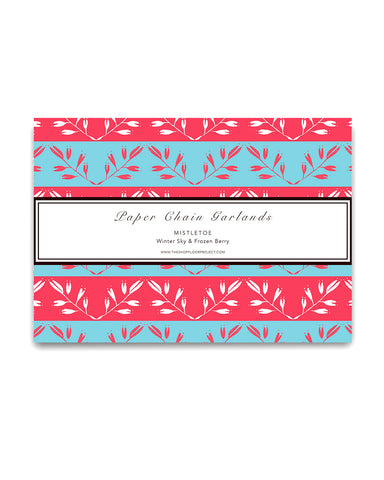 PAPER CHAIN GARLAND KIT: MISTLETOE (Sky & Berry)