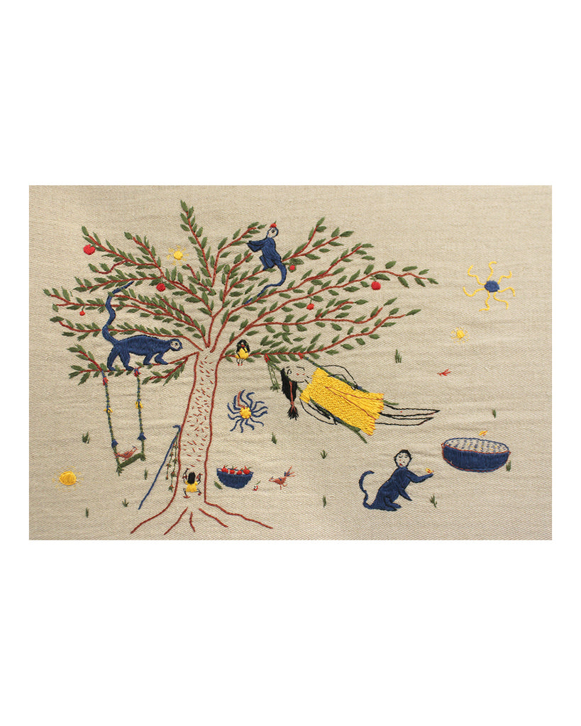 Apple Thieves - Original Embroidery (Framed)
