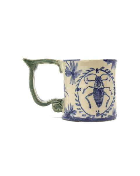 Beetle and Flowers Cup (Green)